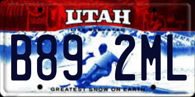 UT license plate B892ML