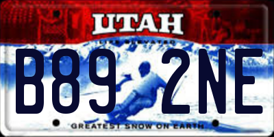 UT license plate B892NE