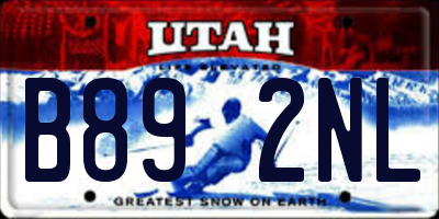 UT license plate B892NL