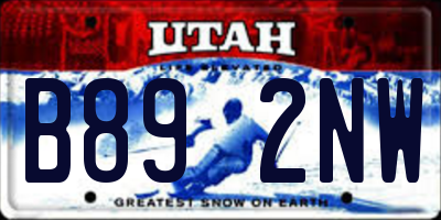 UT license plate B892NW