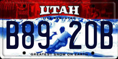 UT license plate B892OB