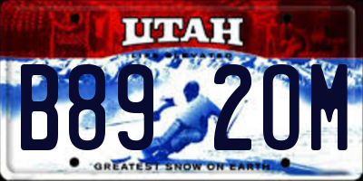 UT license plate B892OM