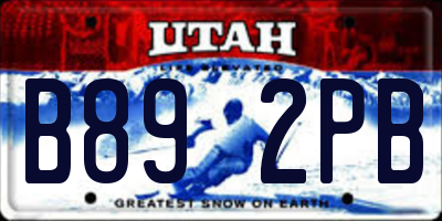 UT license plate B892PB