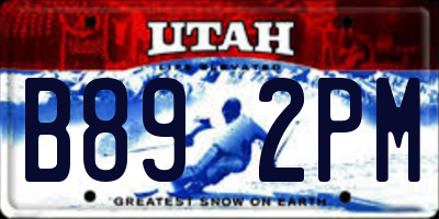 UT license plate B892PM