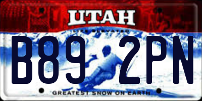 UT license plate B892PN