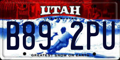 UT license plate B892PU
