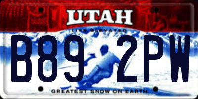 UT license plate B892PW