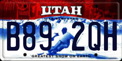 UT license plate B892QH