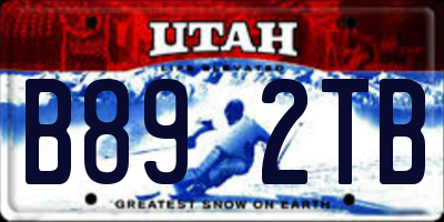 UT license plate B892TB