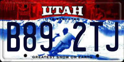 UT license plate B892TJ