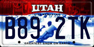 UT license plate B892TK