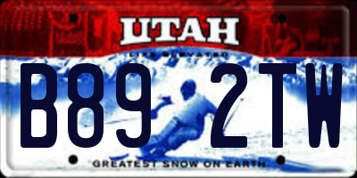 UT license plate B892TW