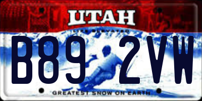 UT license plate B892VW