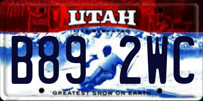UT license plate B892WC