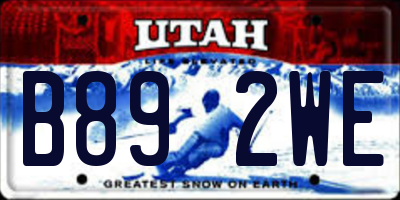 UT license plate B892WE