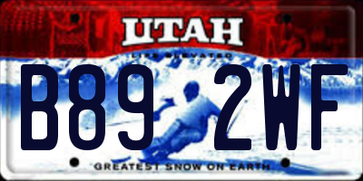UT license plate B892WF