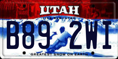 UT license plate B892WI