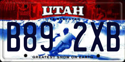 UT license plate B892XB