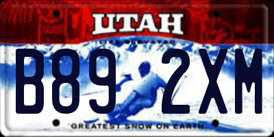 UT license plate B892XM