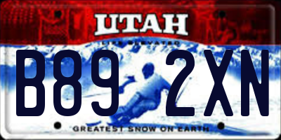 UT license plate B892XN