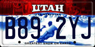 UT license plate B892YJ