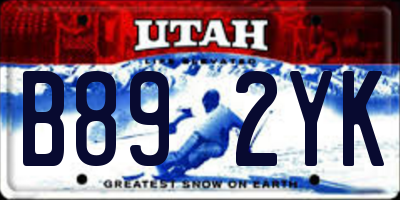 UT license plate B892YK