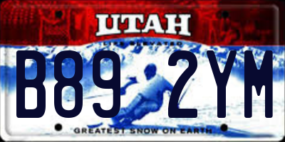 UT license plate B892YM