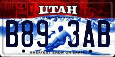 UT license plate B893AB