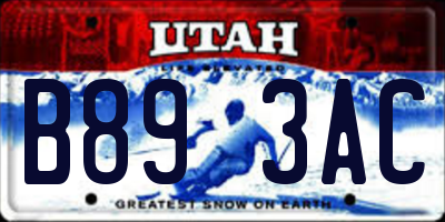 UT license plate B893AC