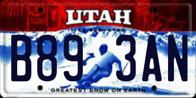 UT license plate B893AN