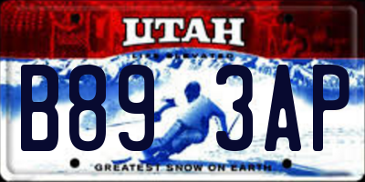 UT license plate B893AP