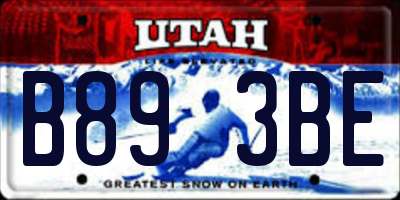 UT license plate B893BE