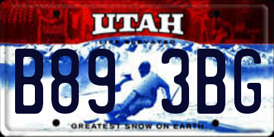 UT license plate B893BG
