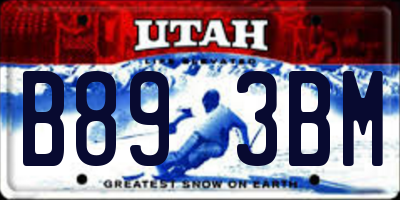 UT license plate B893BM