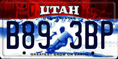 UT license plate B893BP