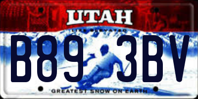 UT license plate B893BV
