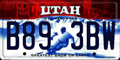 UT license plate B893BW