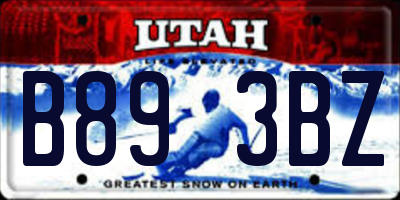 UT license plate B893BZ