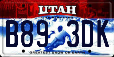 UT license plate B893DK