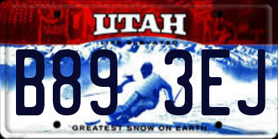 UT license plate B893EJ