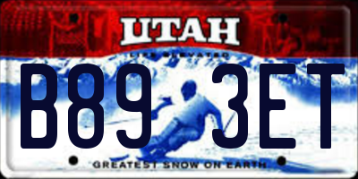 UT license plate B893ET