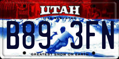 UT license plate B893FN