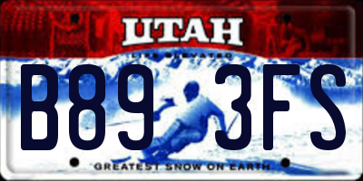 UT license plate B893FS