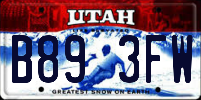 UT license plate B893FW
