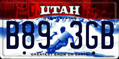 UT license plate B893GB