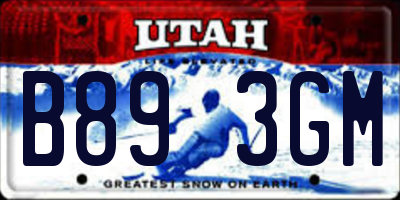 UT license plate B893GM