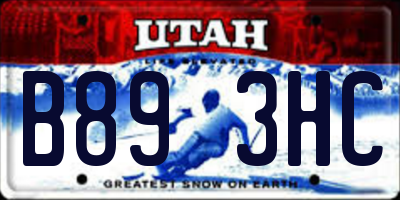 UT license plate B893HC