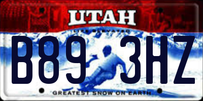 UT license plate B893HZ