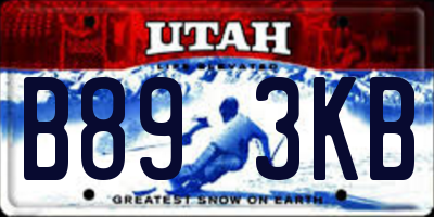 UT license plate B893KB