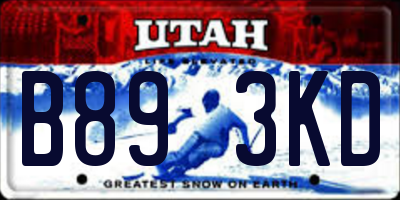 UT license plate B893KD